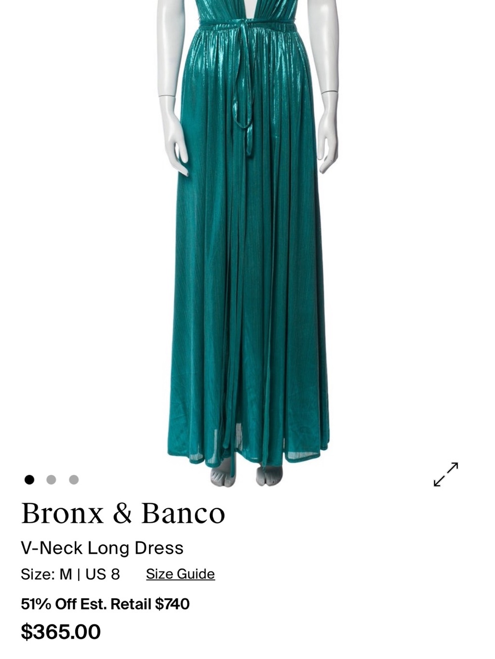 Bronx and Banco Blue Romi Metallic Gown Size xs